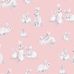 Детские обои с животными зайцами  на розовом фоне